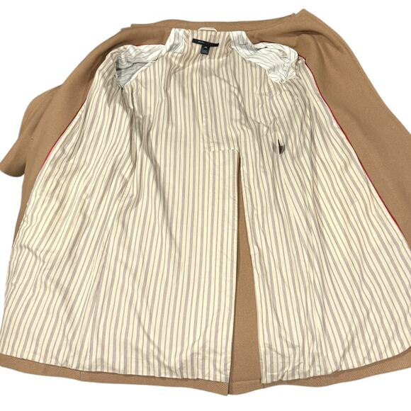 Marc Jacobs Womens XS Longline Wool Peacoat Natural Tan Minimalist Closet Staple - Picture 10 of 16